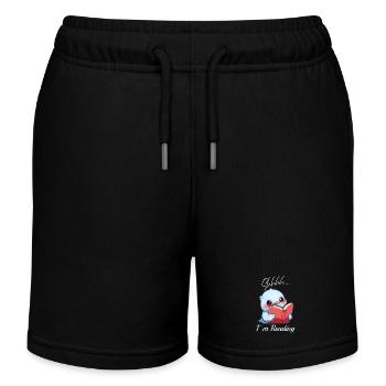 Vogel mit Buch - Kinder Organic Joggingshorts Mini Bolter von Stanley/Stella - Schwarz - Vorne