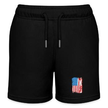 Welding USA Flag - Kids Organic Sweat Shorts by Stanley/Stella - black - Front