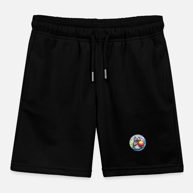 Sceau rieur phoque avec boule colorée Short de jogging enfant bio Stanley/Stella