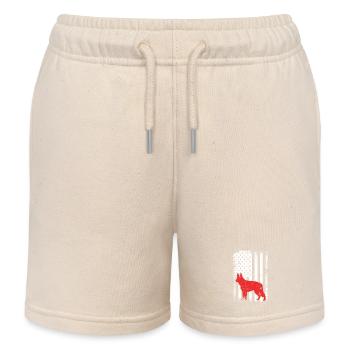 4. Juli USA Schäferhund - Kinder Organic Joggingshorts Mini Bolter von Stanley/Stella - Natur - Vorne