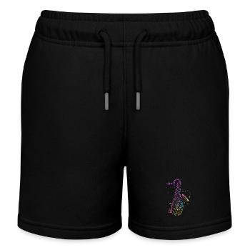 Saxophone Drawing - Kids Organic Sweat Shorts by Stanley/Stella - black - Front