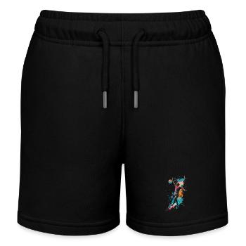 Volleyballspieler Streetart - Kinder Organic Joggingshorts Mini Bolter von Stanley/Stella - Schwarz - Vorne
