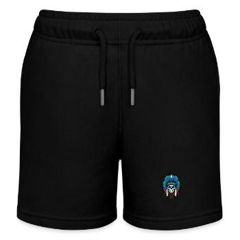 Apache Indian Chief Skull - Kids Organic Sweat Shorts by Stanley/Stella - black - Front