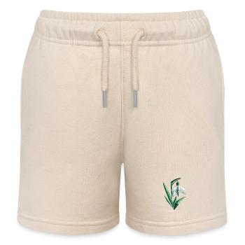 Zarte polygonale Schneeglöckchen-Illustration - Kinder Organic Joggingshorts Mini Bolter von Stanley/Stella - Natur - Vorne