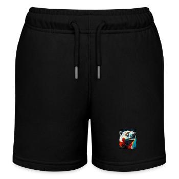 Eisbär Porträt Polar bär - Kinder Organic Joggingshorts Mini Bolter von Stanley/Stella - Schwarz - Vorne