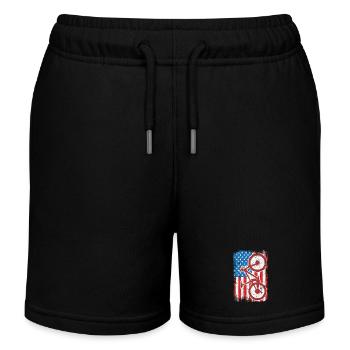 4 juillet USA VTT - Short de jogging enfant bio Stanley/Stella - noir - Devant