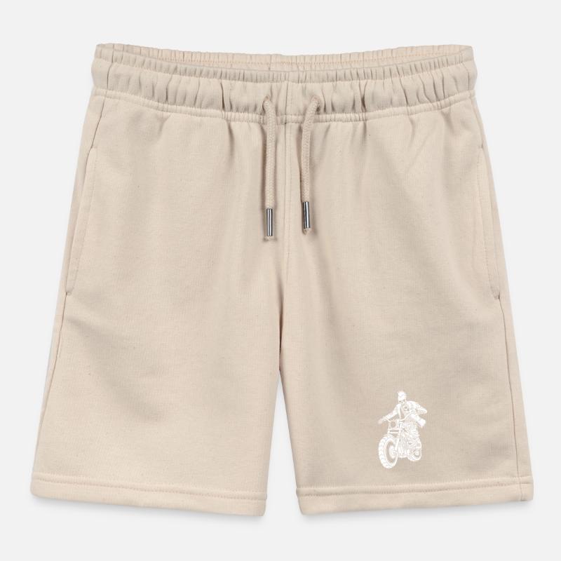 Hell Biker (White) Kids Organic Sweat Shorts by Stanley/Stella