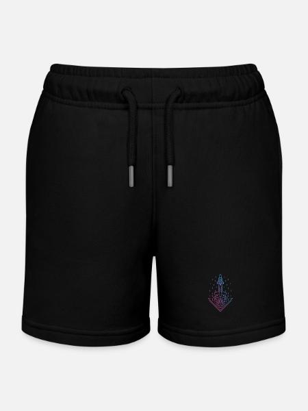 Retro Rocket - Kinder Organic Joggingshorts Mini Bolter von Stanley/Stella - Schwarz