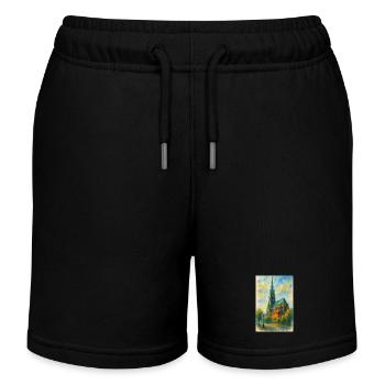 Église gothique de style impressionniste - Short de jogging enfant bio Stanley/Stella - noir - Devant