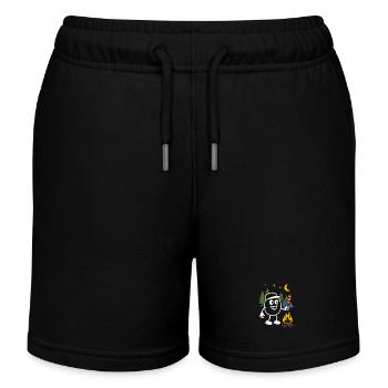 Ribbo camping – Funny outdoor scene - Kids Organic Sweat Shorts by Stanley/Stella - black - Front