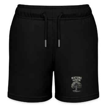 Cadeau pour amoureux de la nature arbre nature forêt randonnée - Short de jogging enfant bio Stanley/Stella - noir - Devant