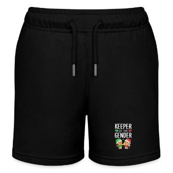 Baby shower Christmas expectant parents - Kids Organic Sweat Shorts by Stanley/Stella - black - Front