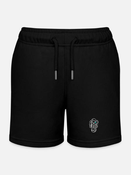 Fusion abstraite de l’eau et de la nature - Short de jogging enfant bio Stanley/Stella - noir