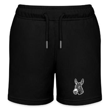 Neugieriger Esel – Charmant & witzig - Kinder Organic Joggingshorts Mini Bolter von Stanley/Stella - Schwarz - Vorne
