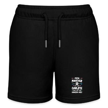 pinscher hund spruch - Kinder Organic Joggingshorts Mini Bolter von Stanley/Stella - Schwarz - Vorne