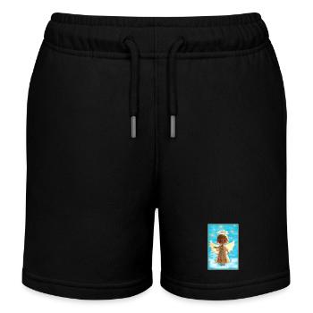 Angel Engel Church Kirche Faith Glaube Child Kids - Kinder Organic Joggingshorts Mini Bolter von Stanley/Stella - Schwarz - Vorne