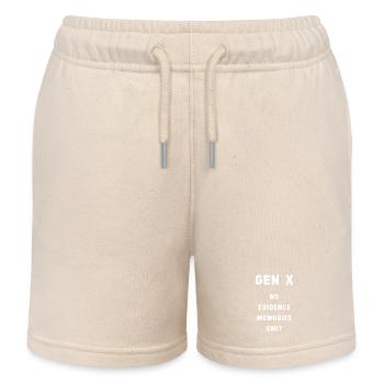 Gen X Memories No Evidence - Kids Organic Sweat Shorts by Stanley/Stella - soft Ecru - Front