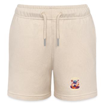 Candy Galaxy Lollipop Space Planet - Kids Organic Sweat Shorts by Stanley/Stella - soft Ecru - Front