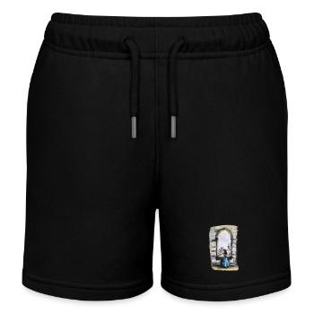 Fairytale Castle Window Dream - Kids Organic Sweat Shorts by Stanley/Stella - black - Front