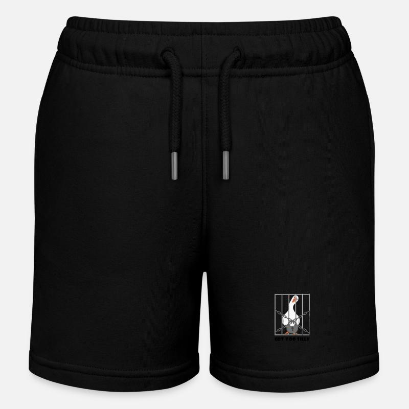 Goose – Got Too Silly - Kids Organic Sweat Shorts by Stanley/Stella - black