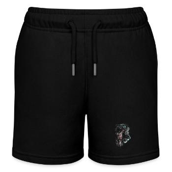 Lion Colorful Lion Head Neon Colorful Predator Art - Kids Organic Sweat Shorts by Stanley/Stella - black - Front