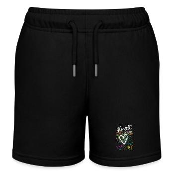 Konfetti im Herzen - Karneval im Blut - Kinder Organic Joggingshorts Mini Bolter von Stanley/Stella - Schwarz - Vorne