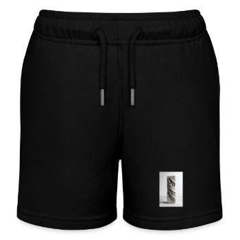Tissu torsadé de veine en béton - Short de jogging enfant bio Stanley/Stella - noir - Devant