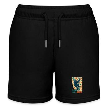 Cadeau du Singe Bête Grimpeur Gorille Bouldering - Short de jogging enfant bio Stanley/Stella - noir - Devant