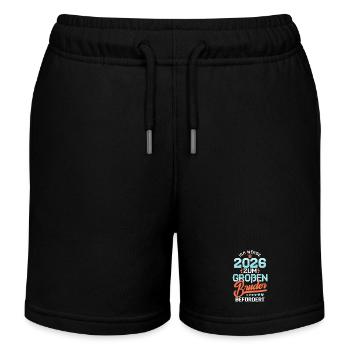 Ich werde 2026 Großer Bruder Schwangerschaft Baby - Kinder Organic Joggingshorts Mini Bolter von Stanley/Stella - Schwarz - Vorne