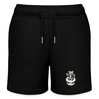 Retro Waschbär Musik Rock Band Lustig Süß - Kinder Organic Joggingshorts Mini Bolter von Stanley/Stella - Schwarz - Vorne