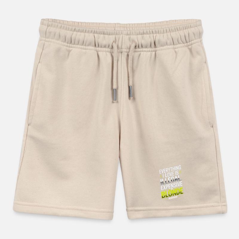 Everything I Love Illegal Expensive Blonde Men Kids Organic Sweat Shorts by Stanley/Stella