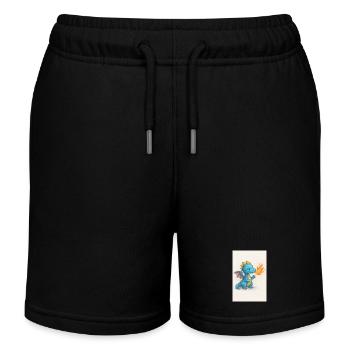 Blauer Drachenfunke Atemfeuer - Kinder Organic Joggingshorts Mini Bolter von Stanley/Stella - Schwarz - Vorne