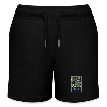 Capri Italy – Navy & Gold Vintage Poster Art-Déco - Kinder Organic Joggingshorts Mini Bolter von Stanley/Stella - Schwarz - Vorne