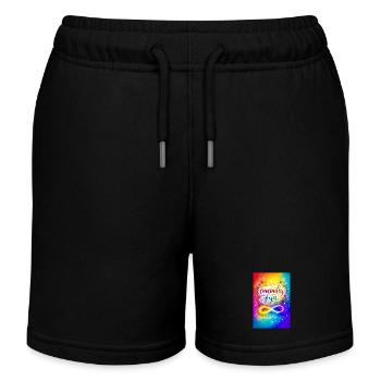 Unendlich feines farbenfrohes Design - Kinder Organic Joggingshorts Mini Bolter von Stanley/Stella - Schwarz - Vorne