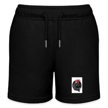 Crimson Ink Shrimp im Kreis - Kinder Organic Joggingshorts Mini Bolter von Stanley/Stella - Schwarz - Vorne