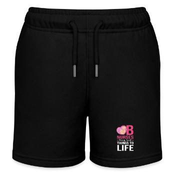 Nurse Pregnancy Hospital - Kids Organic Sweat Shorts by Stanley/Stella - black - Front