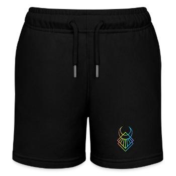Multicolored Egyptian Moon Symbol - Kids Organic Sweat Shorts by Stanley/Stella - black - Front