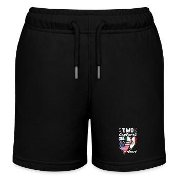 Mexiko Stolz & Heimat Mexikaner Mexico Flagge - Kinder Organic Joggingshorts Mini Bolter von Stanley/Stella - Schwarz - Vorne