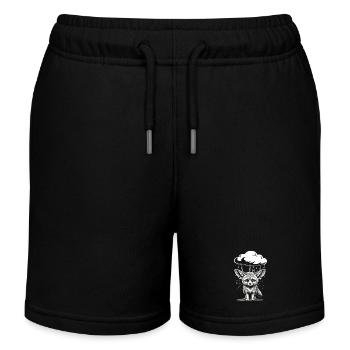 Fennek Wüstenfuchs - Emotionales Retro Motiv - Kinder Organic Joggingshorts Mini Bolter von Stanley/Stella - Schwarz - Vorne