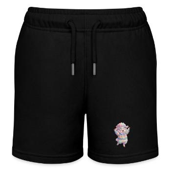 Schaf glücklich - Kinder Organic Joggingshorts Mini Bolter von Stanley/Stella - Schwarz - Vorne