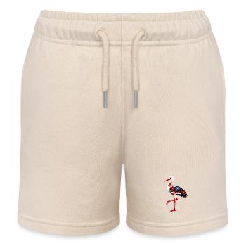 Cigogne populaire debout sur une jambe - Short de jogging enfant bio Stanley/Stella - écru doux - Devant