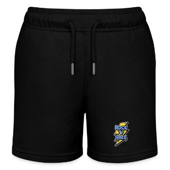 Rock 'N' Roll Logo with Lightning Bolt - Kids Organic Sweat Shorts by Stanley/Stella - black - Front