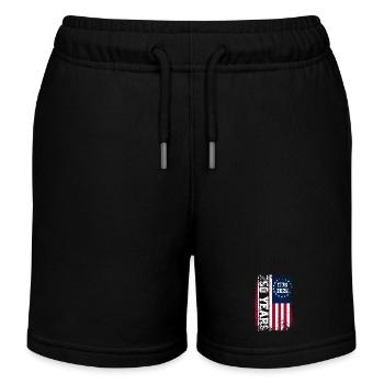 USA Flag Rust Style 1776–2026 - Kids Organic Sweat Shorts by Stanley/Stella - black - Front