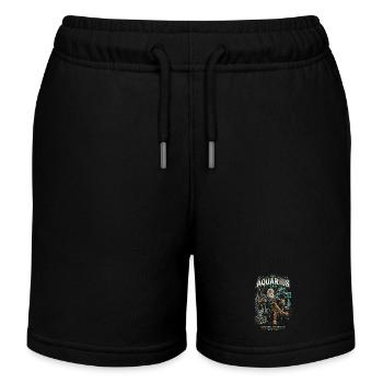 Père Aquarius Geek Cosmos - Zodiaque Verseau - Short de jogging enfant bio Stanley/Stella - noir - Devant