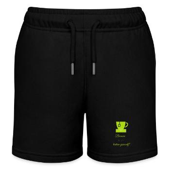 TEA-RIFFIC (Limette + Grau) - Kinder Organic Joggingshorts Mini Bolter von Stanley/Stella - Schwarz - Vorne