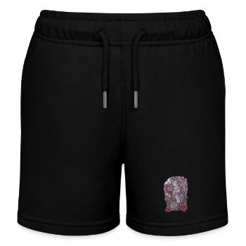 Rosendrache Engel Statue mit Rosen Fanatsy Goth - Kinder Organic Joggingshorts Mini Bolter von Stanley/Stella - Schwarz - Vorne