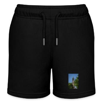 St. Michaelis Kirche zwischen zwei Bäumen - Kinder Organic Joggingshorts Mini Bolter von Stanley/Stella - Schwarz - Vorne
