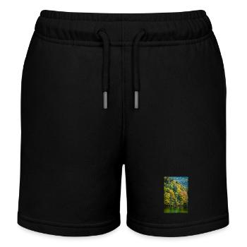 Herbstbäume am Eibsee in Bayern - Kinder Organic Joggingshorts Mini Bolter von Stanley/Stella - Schwarz - Vorne