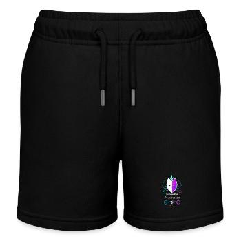 Antimatter Kitten - Kids Organic Sweat Shorts by Stanley/Stella - black - Front