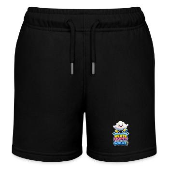 Cloud Jumps Today Even the Cloud Rain Humor - Kids Organic Sweat Shorts by Stanley/Stella - black - Front
